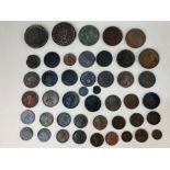 A collection of William and Mary and later copper coinage including half penny 1694, George I half