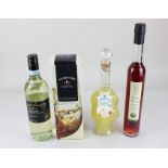 A bottle of Ferreira white porto, boxed, a bottle of Soave white wine, both 75cl a bottle of