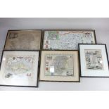 Local interest, a collection of three maps of Hampshire, to include a Thomas Moule map with unfilled