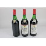 Three bottles of Chateau Rausan Segla 1970 red wine