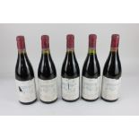 Five bottles of Chassagne-Montrachet 1989 red wine