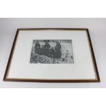 Hubert Andrew Freeth (1912-1986), 'Nuns and pigeons in St Marks Square', etching, inscribed and