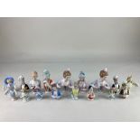 A collection of seventeen porcelain half dolls, tallest 13cm, (some a/f)