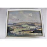 Will Longstaff, landscape view across the Downs, figures in the foreground, oil on canvas, signed,