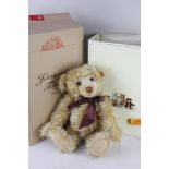 A Steiff Year 2000 tawny mohair teddy bear, with ear button, 43cm high, boxed
