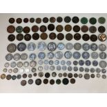 A collection of Victorian and Edwardian silver and copper coinage, including crowns, shillings,