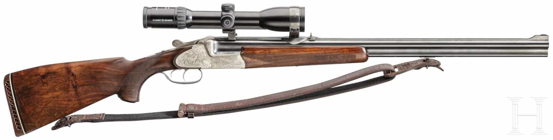 An over and under Scheiring-Düsel combination rifle with insert barrel and Schmidt & Bender - Bild 2 aus 7