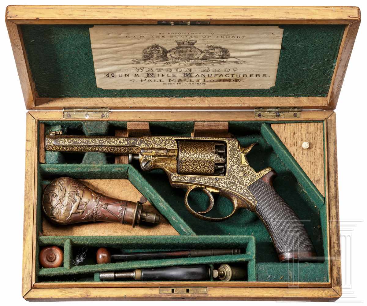 An English gold-damascened ands cased Adams system revolver, along with a Pattern 1822 Heavy Cavalry - Image 10 of 15