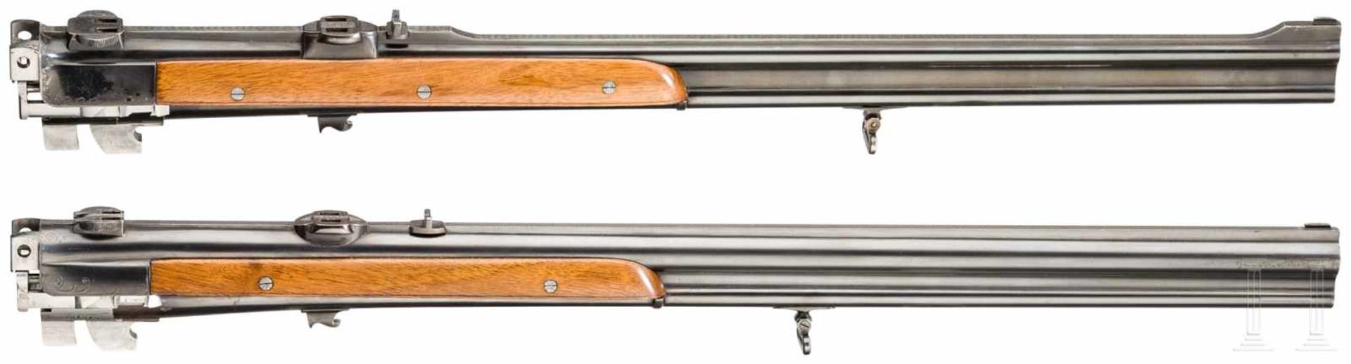 A cased double-barrelled over-and-under rifle by Hambrusch with three extra barrels - Bild 7 aus 7