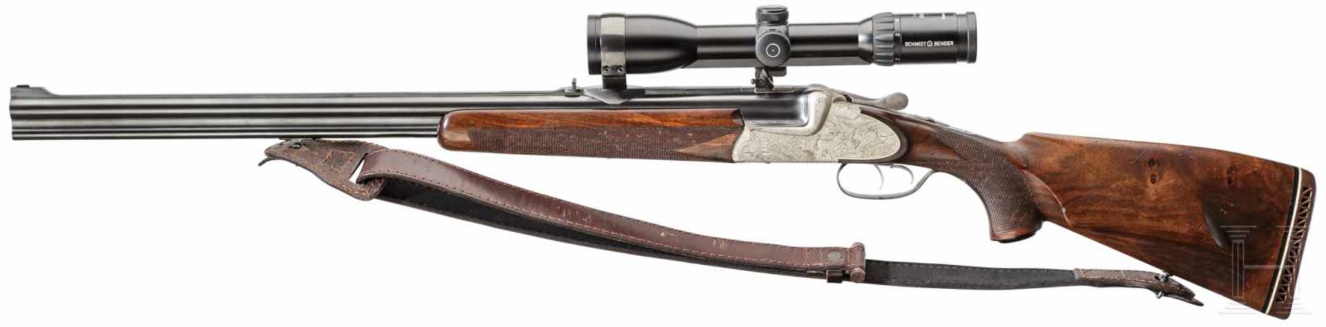 An over and under Scheiring-Düsel combination rifle with insert barrel and Schmidt & Bender - Bild 3 aus 7