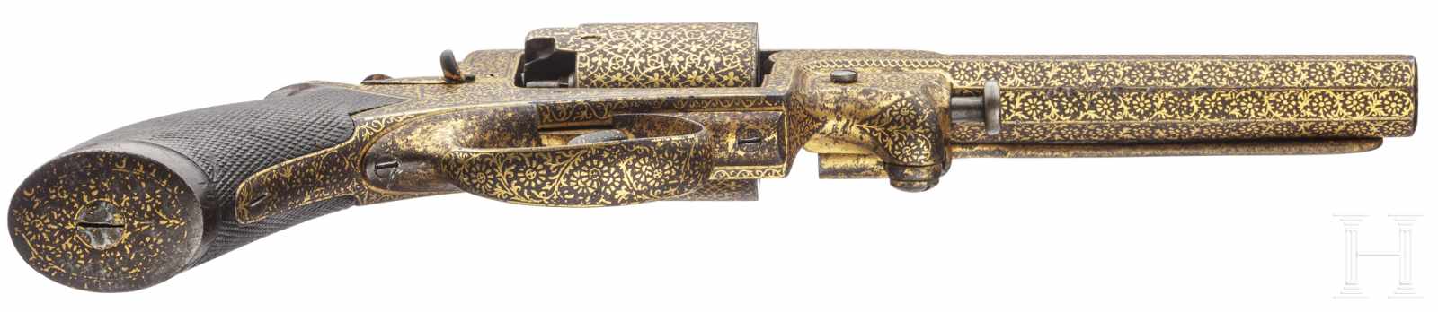 An English gold-damascened ands cased Adams system revolver, along with a Pattern 1822 Heavy Cavalry - Image 9 of 15