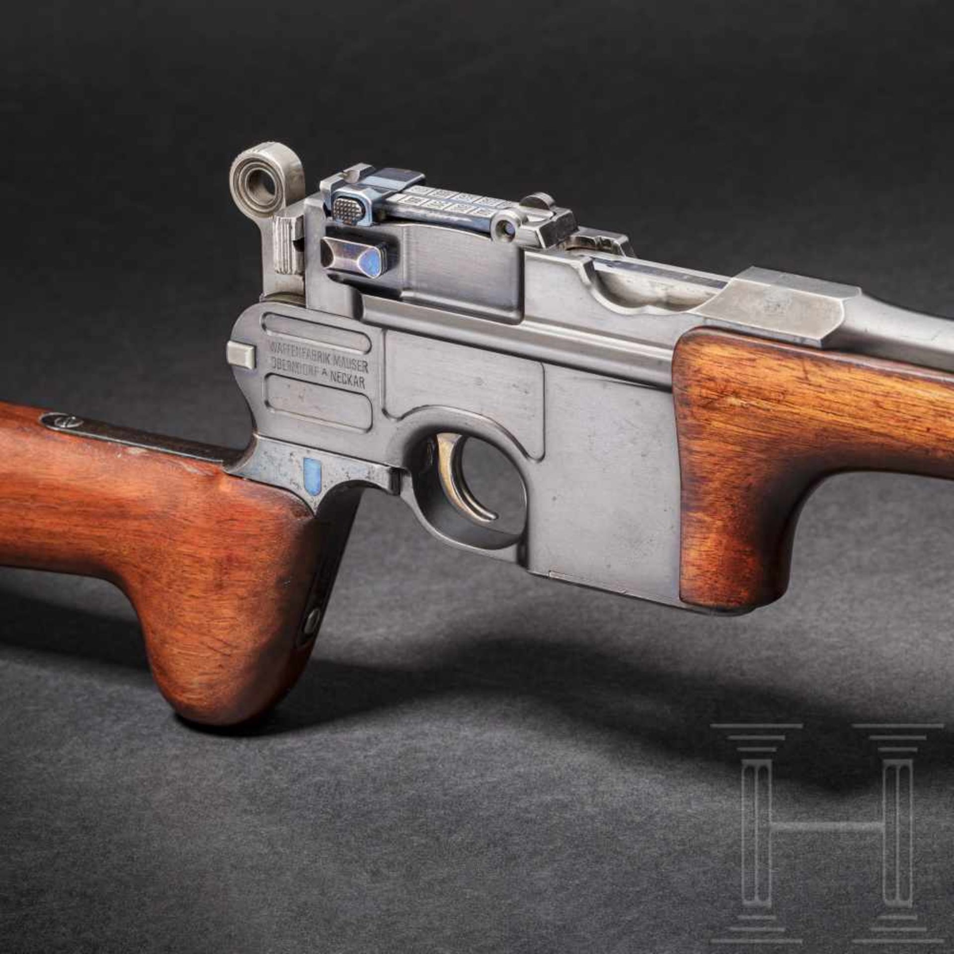 An original long-barrelled Mauser C 96 "Large Ring Hammer" semi-automatic hunting carbine