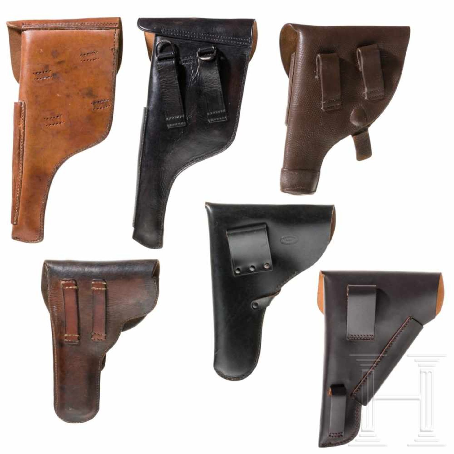 14 handgun holsters, 20th centuryAus verschiedenen Ländern in unterschiedlichem Zustand, - Bild 2 aus 2