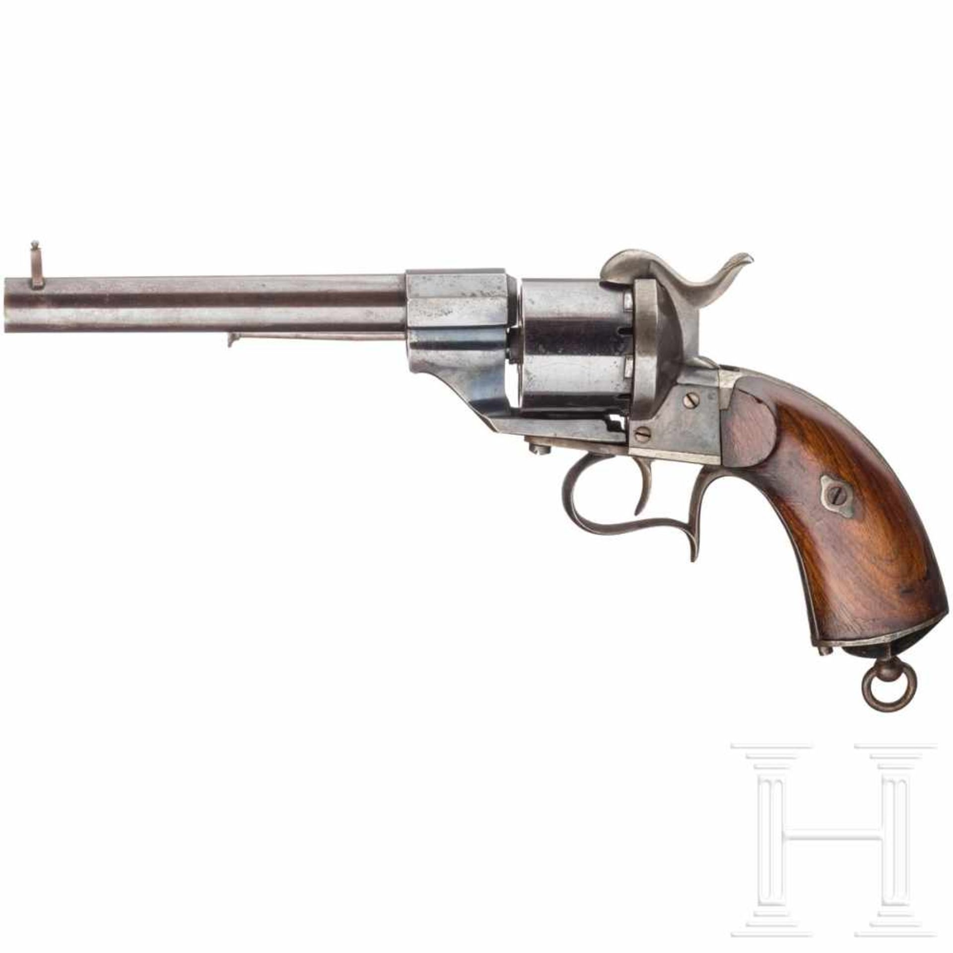 A pinfire revolver, Orbea Hermanos, Modelo 1860, EibarKal. 12 mm Lefaucheux, Nr. 21952, SA only, - Bild 2 aus 2