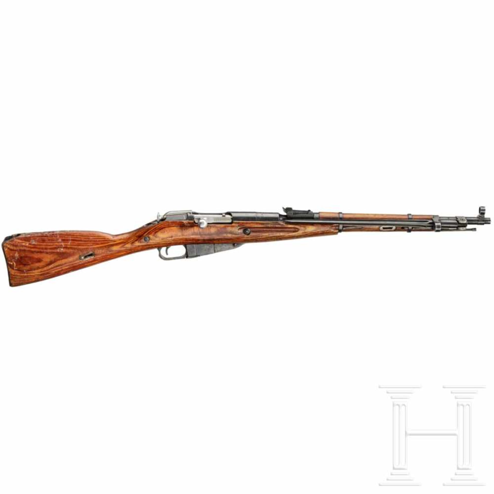 Karabiner Mosin-Nagant Mod. 1944Kal. 7,62x54R, Nr. 1015, nummerngleich. Blanker Lauf.