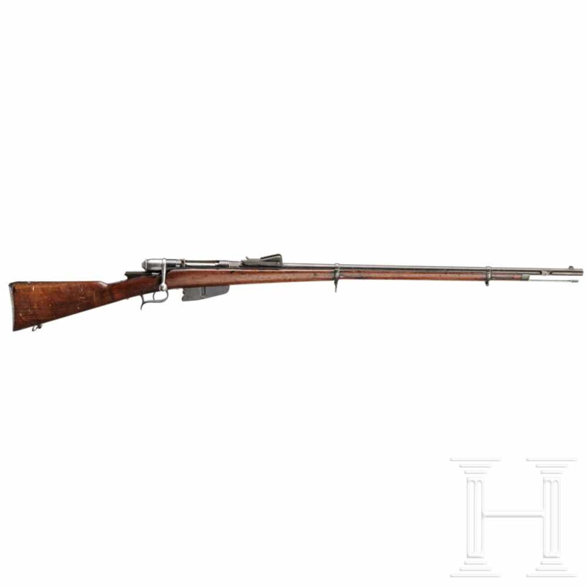 Gewehr Mod. 1870/87/16 (Vetterli)Kal. 6,5x52, Nr. DE7897, Lauf matt. Sechsschüssig. Dt. Beschuss.