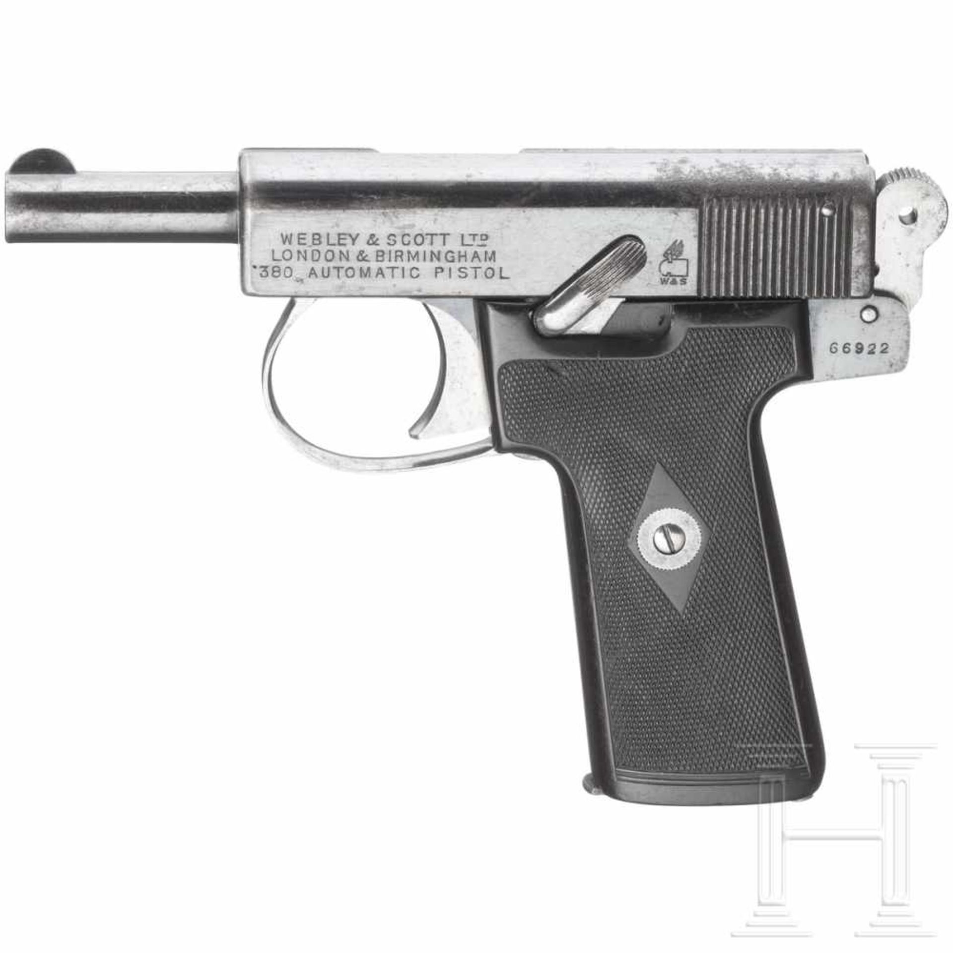 Großbritannien - Webley & Scott Mod. 1910Kal. .380 ACP, Nr. 66922, Blanker Lauf, Länge 3-1/2" (89