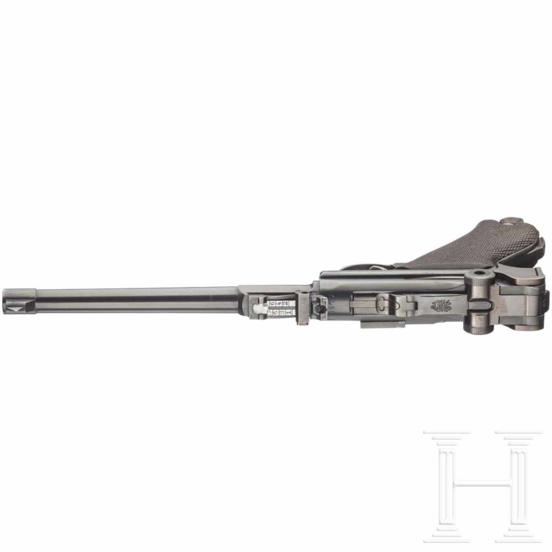 Lange Pistole 08, DWM 1917Kal. 9mm Luger, Nr. 2165n, Nicht nummerngleich. Spiegelblanker, - Bild 3 aus 3