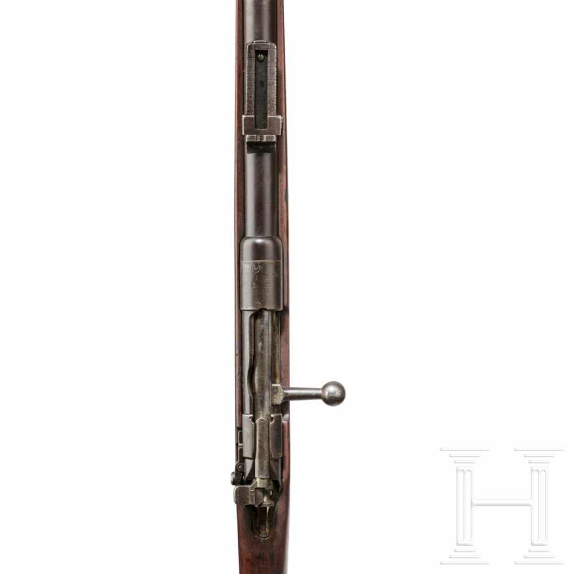 Gewehr 88/05, Danzig 1890Kal. 8x57 IS, Nr. 5705d, Nicht nummerngleich, Türkenschloss. Guter Lauf. - Bild 3 aus 3