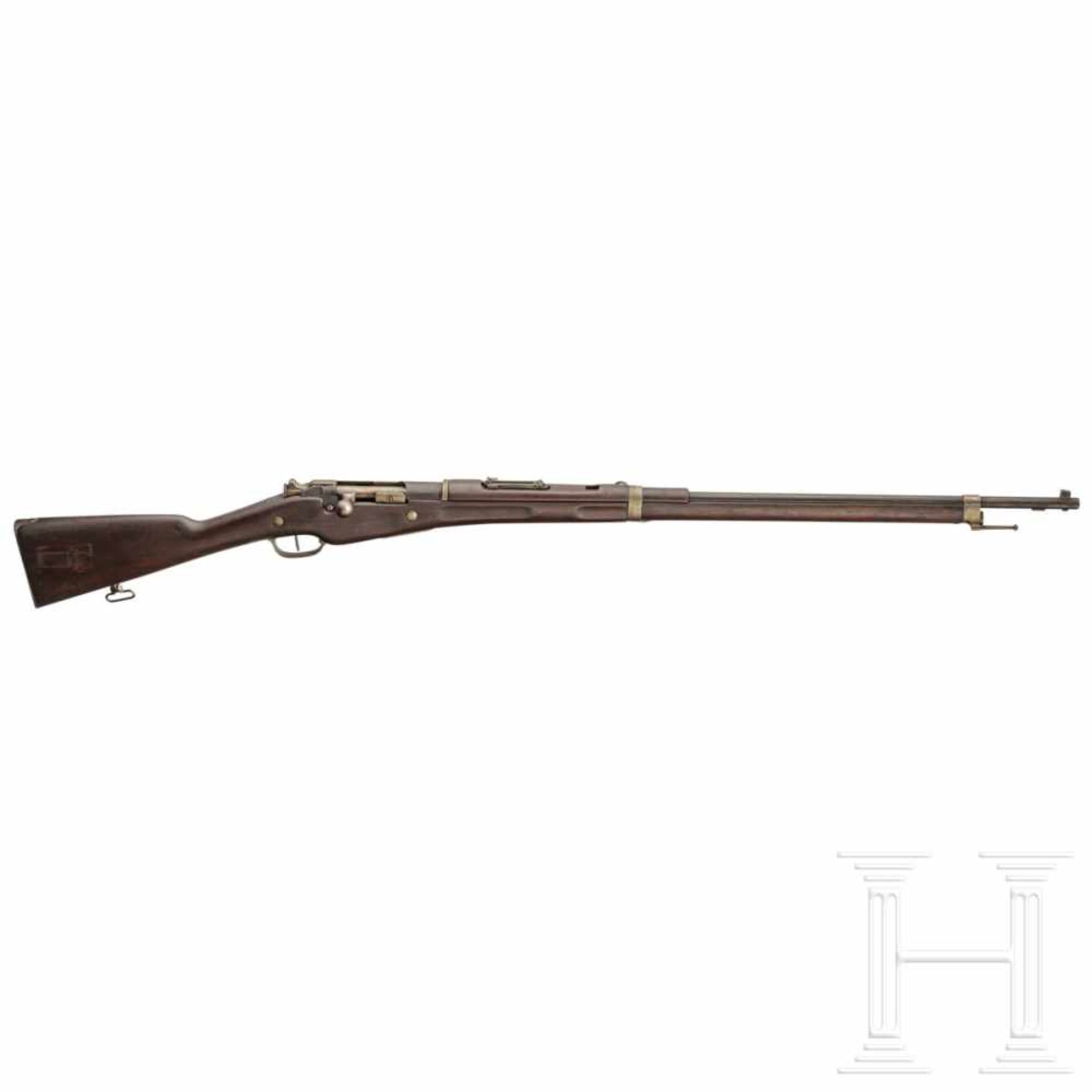 Fusil Berthier Mod. 1907-15Kal. 8x50R, Nr. 88769, nummerngleich. Lauf matt. Fünfschüssig. Dt.