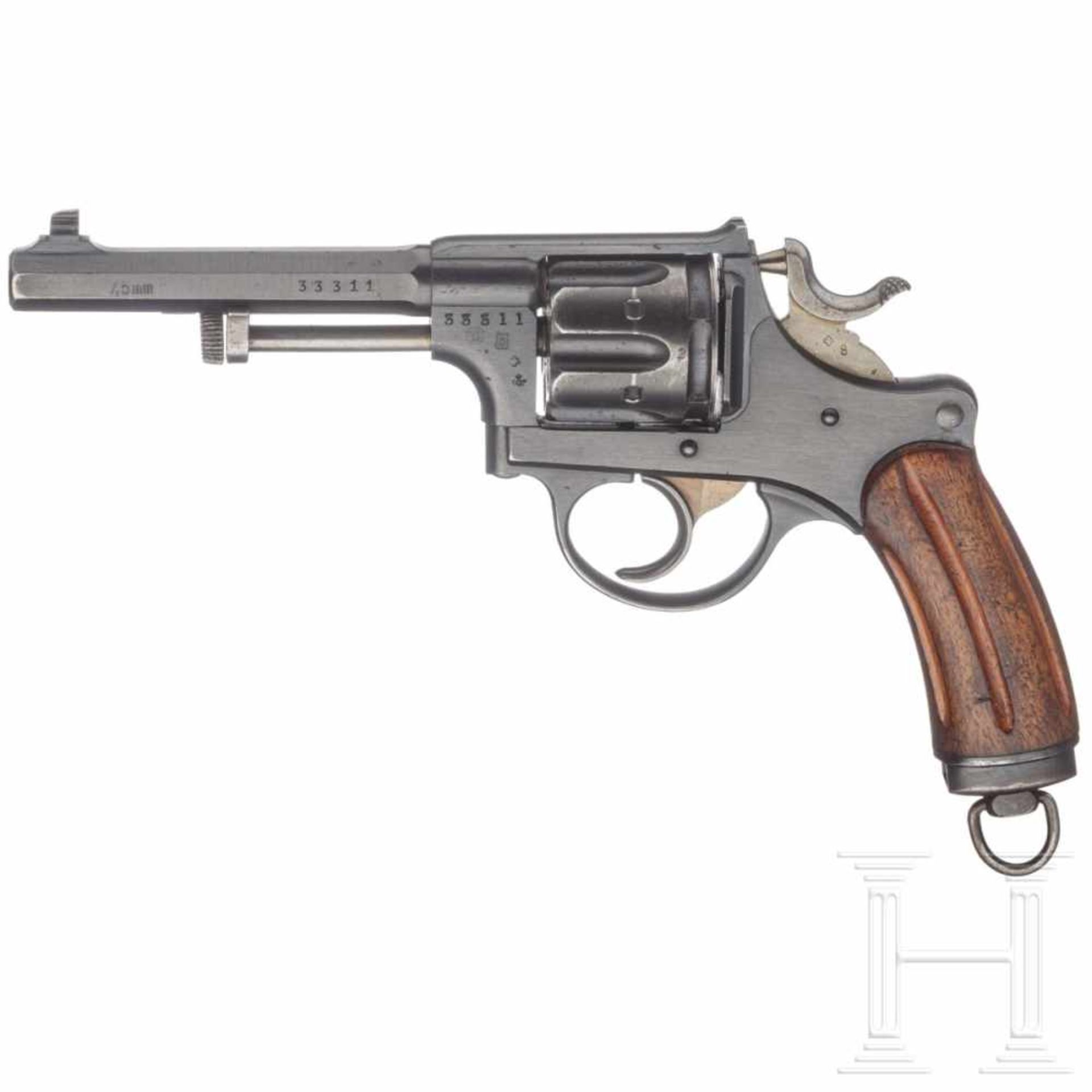 Schweiz - Ordonnanzrevolver Mod. 1882, mit TascheKal. 7,5x22,5 R, Nr. 33311, Nummerngleich.