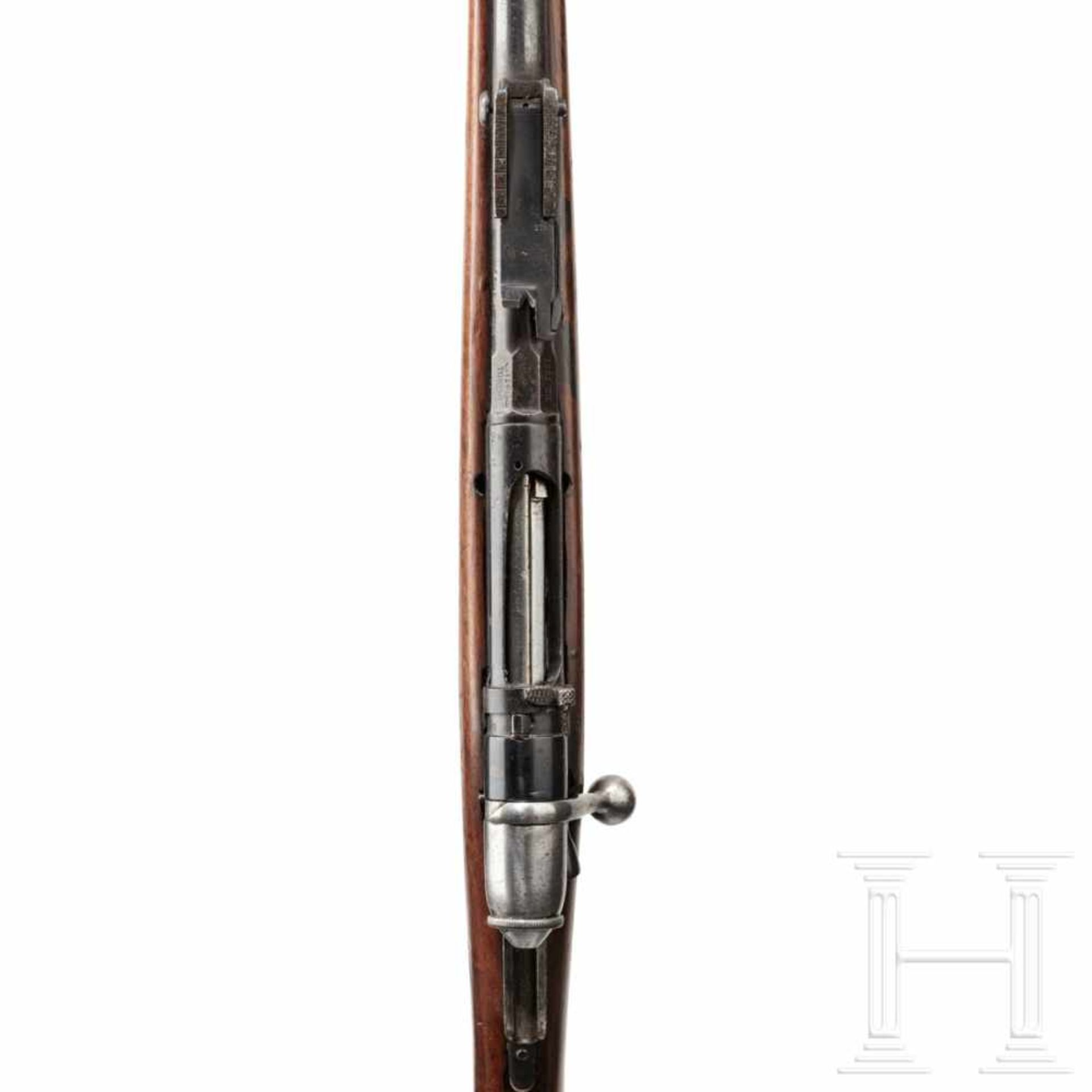 Gewehr Mod. 1870/87/16 (Vetterli)Kal. 6,5x52, Nr. DE7897, Lauf matt. Sechsschüssig. Dt. Beschuss. - Bild 3 aus 3