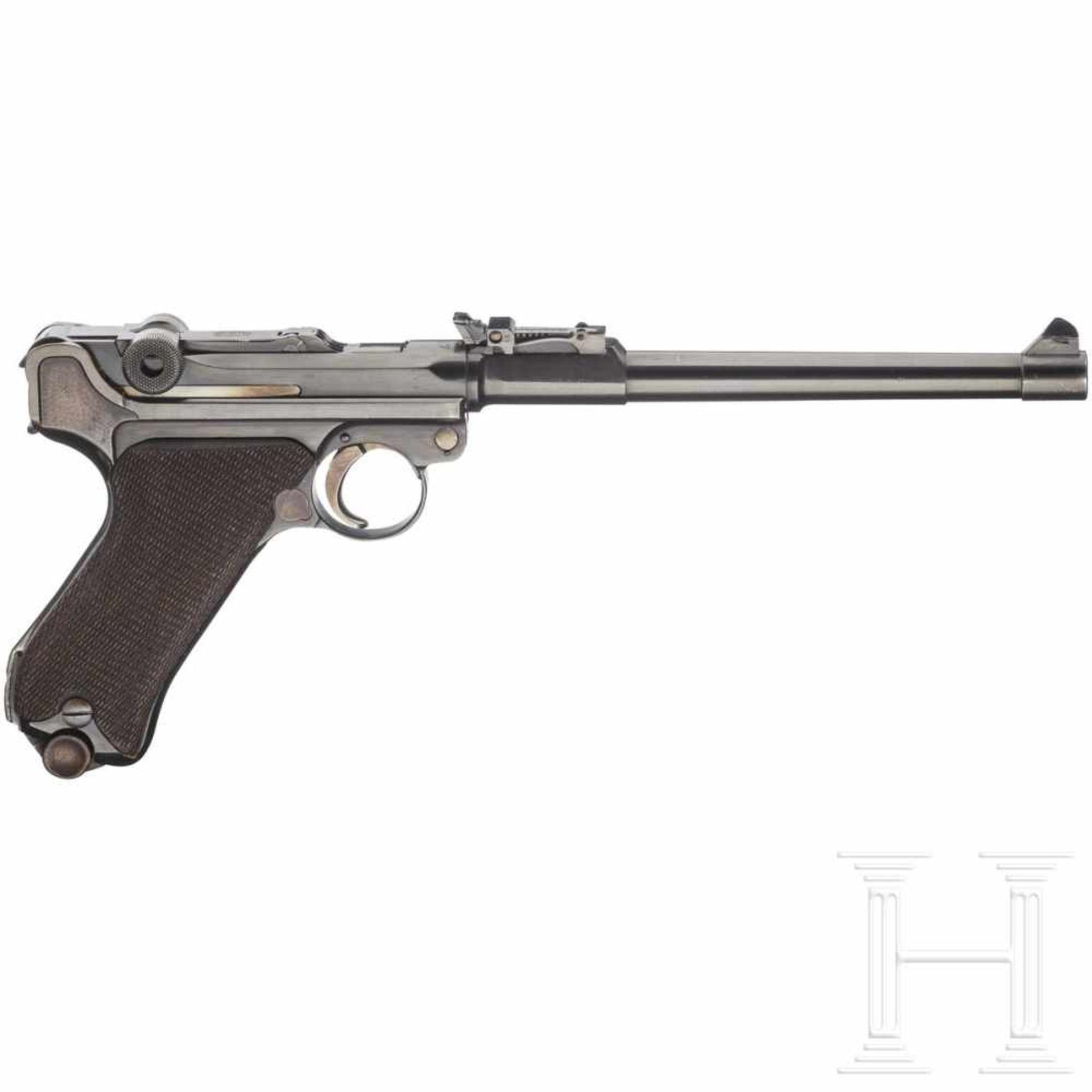 Lange Pistole 08, DWM 1917Kal. 9mm Luger, Nr. 2165n, Nicht nummerngleich. Spiegelblanker, - Bild 2 aus 3