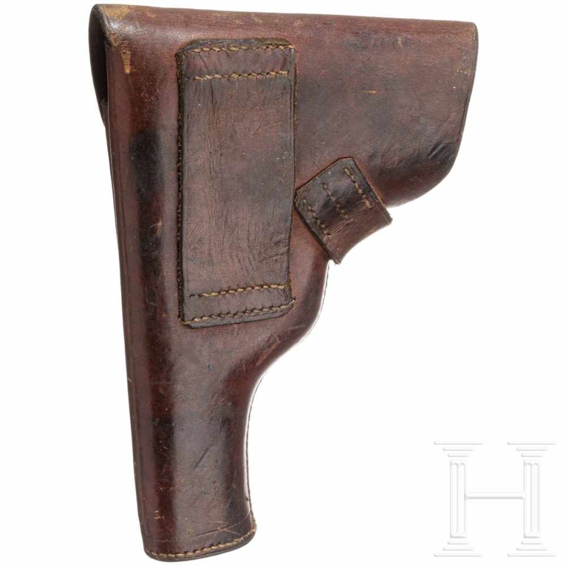 Tasche zur Colt Mod. 1903Aus kräftigem, dunkelbraunem Rindsleder. Am Deckel gemarkt "R. Pape / Gun - Bild 2 aus 2