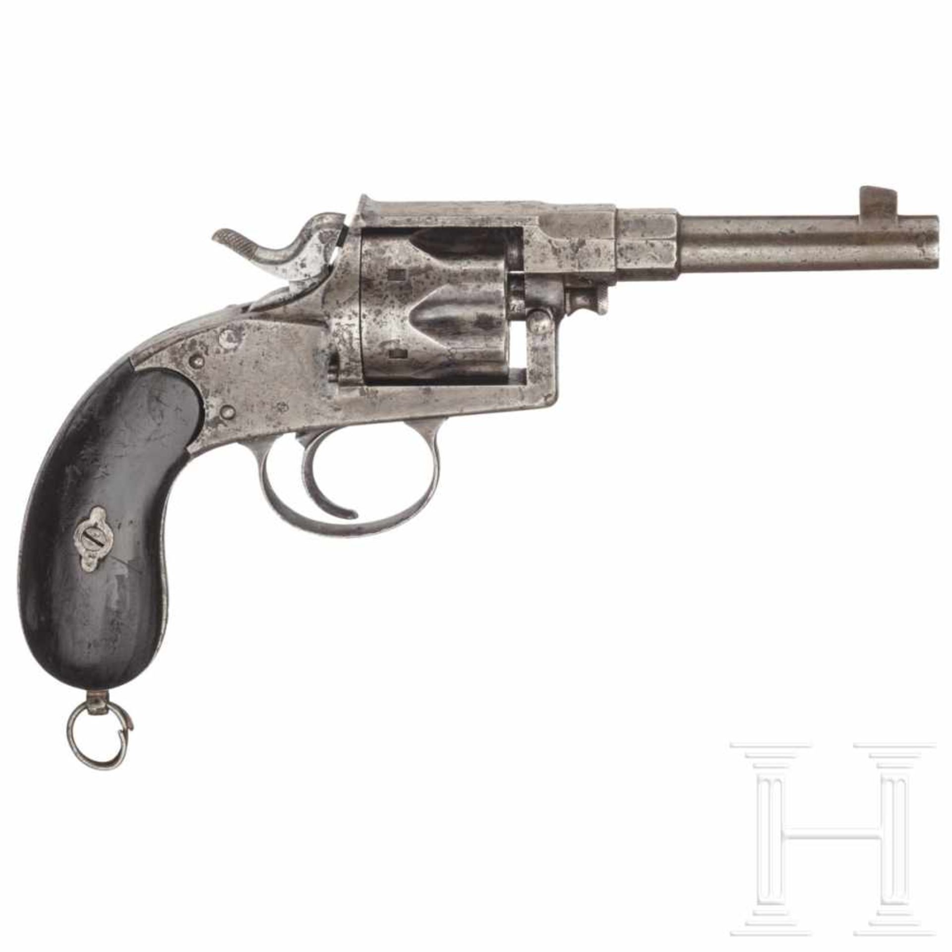 Reichsrevolver Mod. 1883, kleines Suhler KonsortiumKal. 10,6mm dt. Ord, Nr. 879, nummerngleich. - Bild 2 aus 2