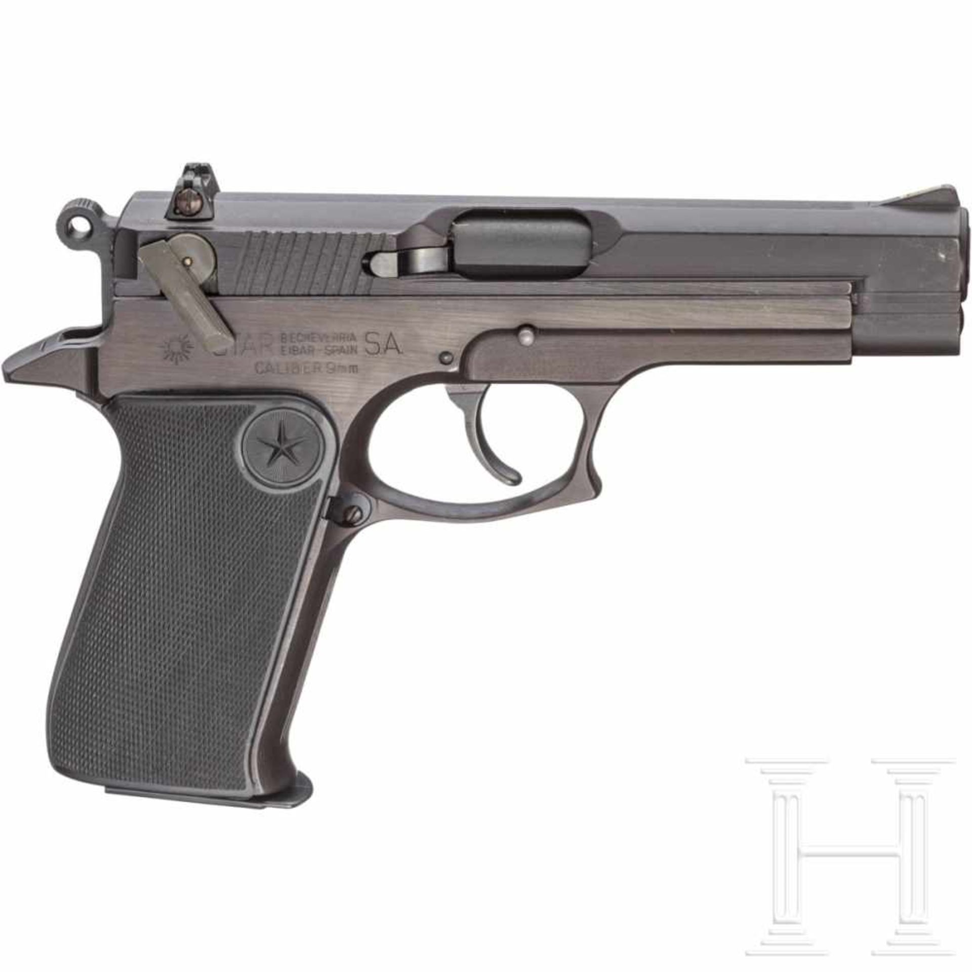 Star Mod. 30 M I, in BoxKal. 9 mm Luger, Nr. 1714726, Blanker Lauf, Länge 110 cm. 15-schüssig. - Bild 2 aus 2