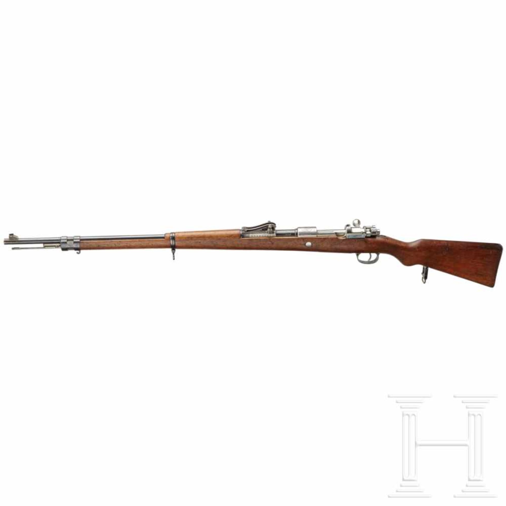 Peru - Gewehr Mauser Mod. 1909Kal. 7,65x53, Nr. 22165, nummerngleich. Blanker Lauf. Fünfschüssig. - Bild 2 aus 3