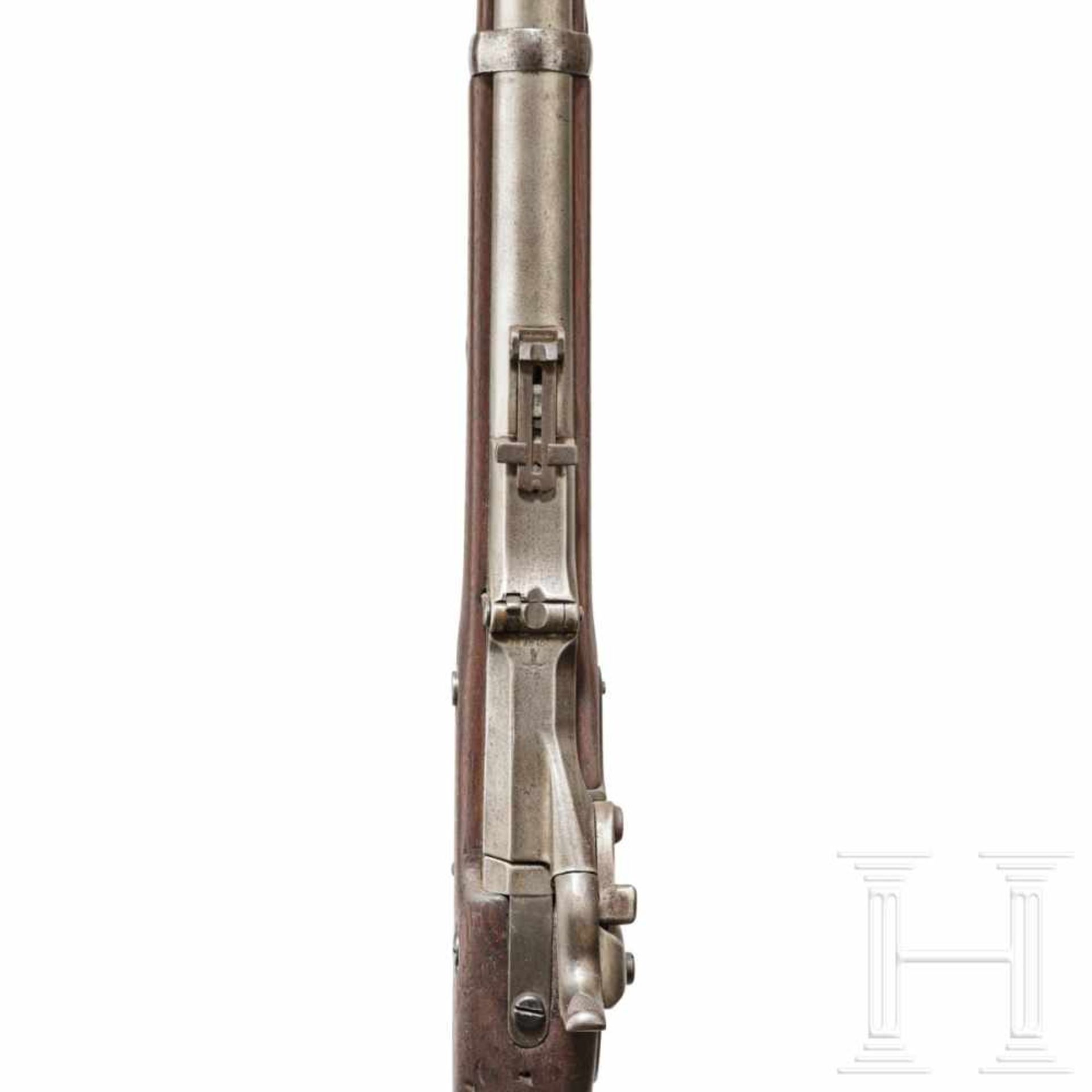 Springfield M 1870 U.S. Trapdoor RifleKal. .50CF, ohne Nr. Gezogener, fast blanker Lauf, Länge 32, - Bild 3 aus 3