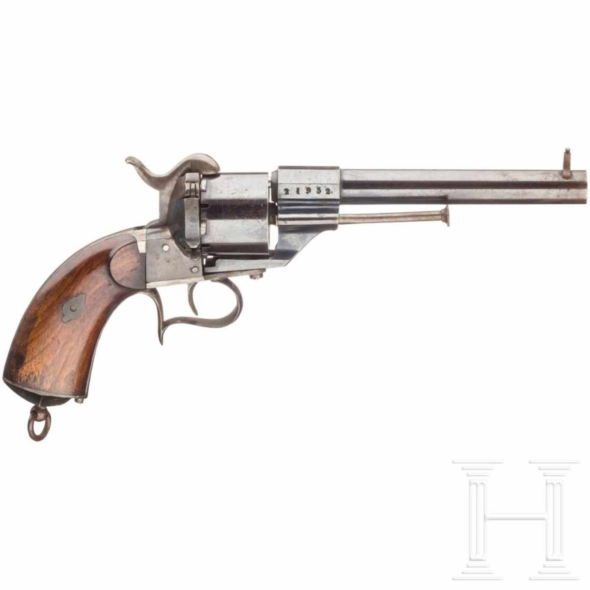 A pinfire revolver, Orbea Hermanos, Modelo 1860, EibarKal. 12 mm Lefaucheux, Nr. 21952, SA only,