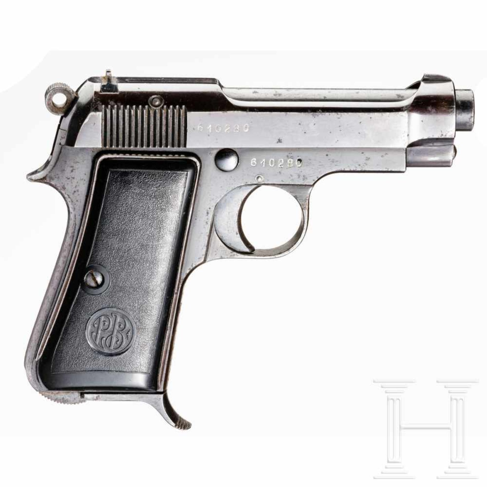 Beretta Mod. 34, mit TascheKal. 9 mm Brown. kurz, Nr. 610280. Nummerngleich. Lauf leicht matt. - Bild 2 aus 3