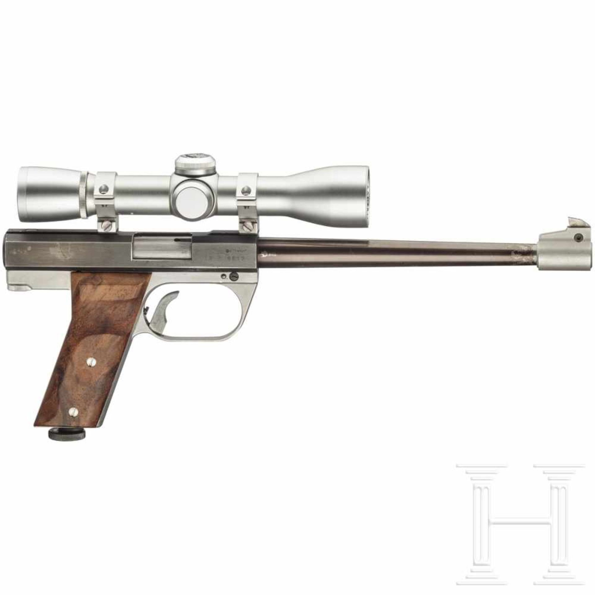 Schweiz - Hämmerli Mod. 120, Freie Pistole, mit ZF BushnellKal. .22 l.r., Nr. 12-6517, blanker Lauf, - Bild 2 aus 2