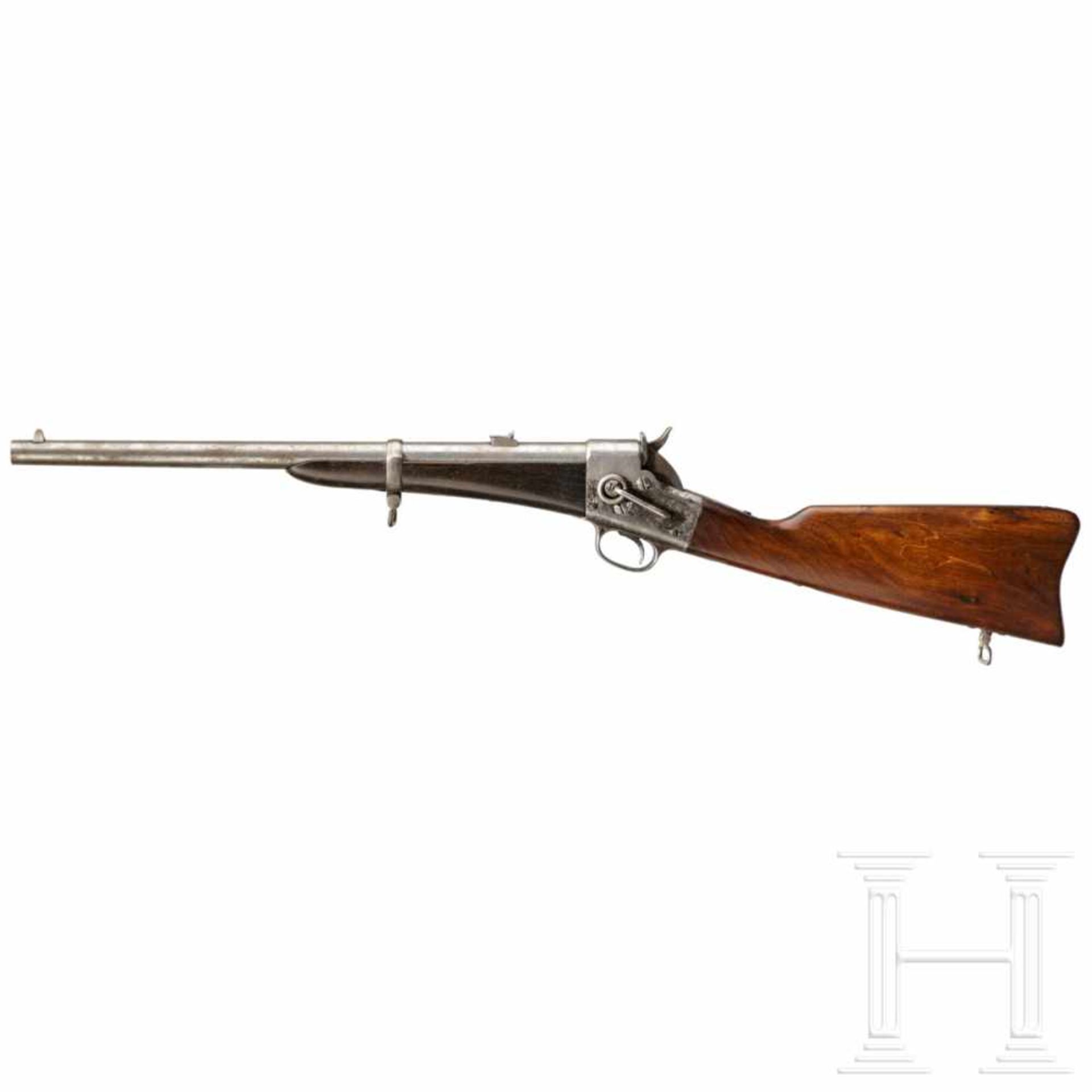 Remington Split Breech CarbineKal. .46, ohne Nr. Lauf partiell rau, Länge 20". Standvisier mit einer - Bild 2 aus 3