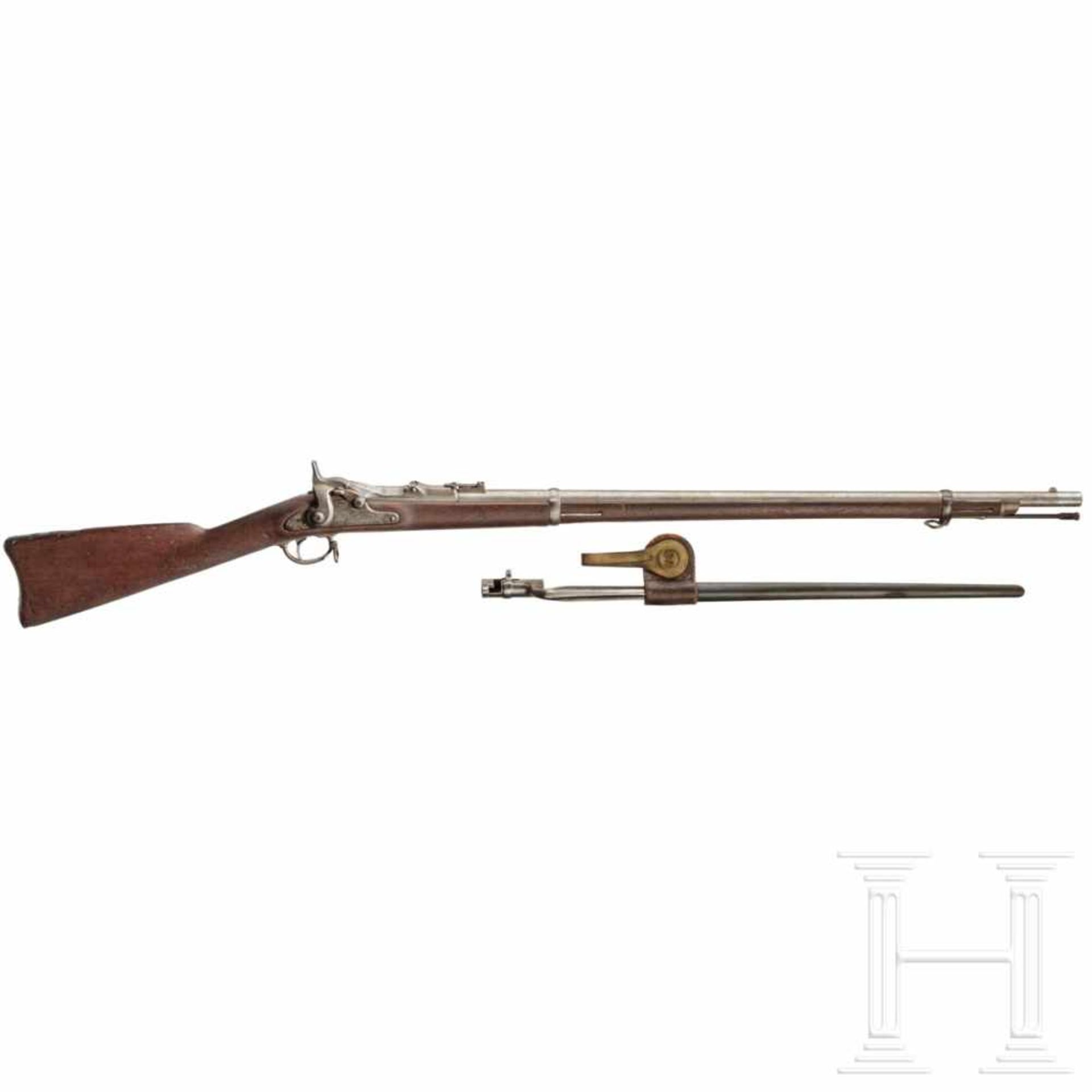 Springfield M 1870 U.S. Trapdoor RifleKal. .50CF, ohne Nr. Gezogener, fast blanker Lauf, Länge 32,