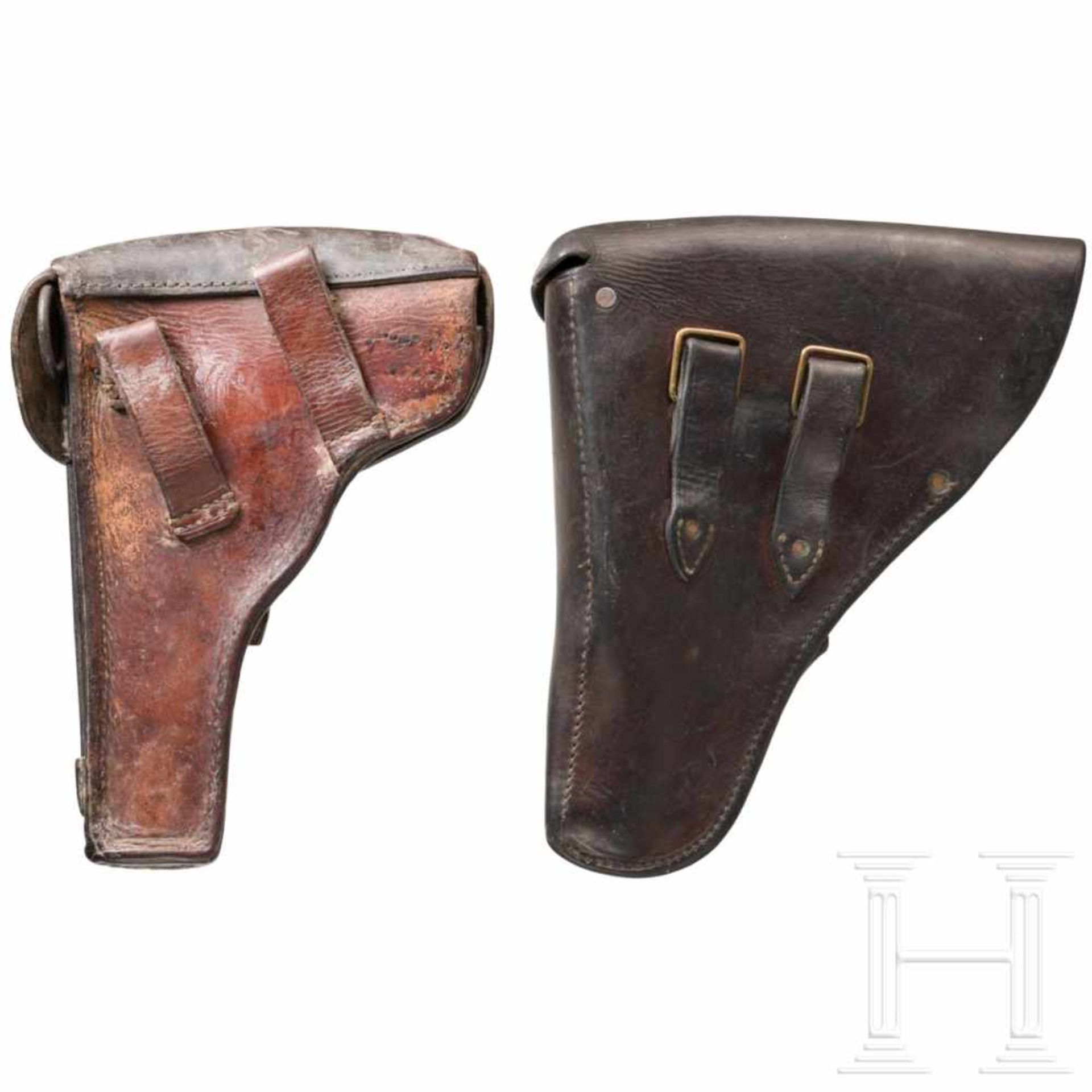 Denmark/Lithuania - two holsters for the FN HP pistolDänemark: Frühe Koffertasche aus schwarzem - Bild 2 aus 2