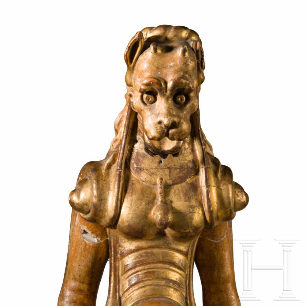 An Italian gilt wooden sculpture "Diavolino", after Giambologna, 17th/18th centuryEinteilig - Image 4 of 5