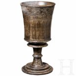 A jewish Kiddush cup, Jordan, 19th centuryEinteilig gedrechselter, gefußter Becher aus gräulich-