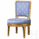 A rare carved and gilded French Louis XVI beech wood fauteuil for children, circa