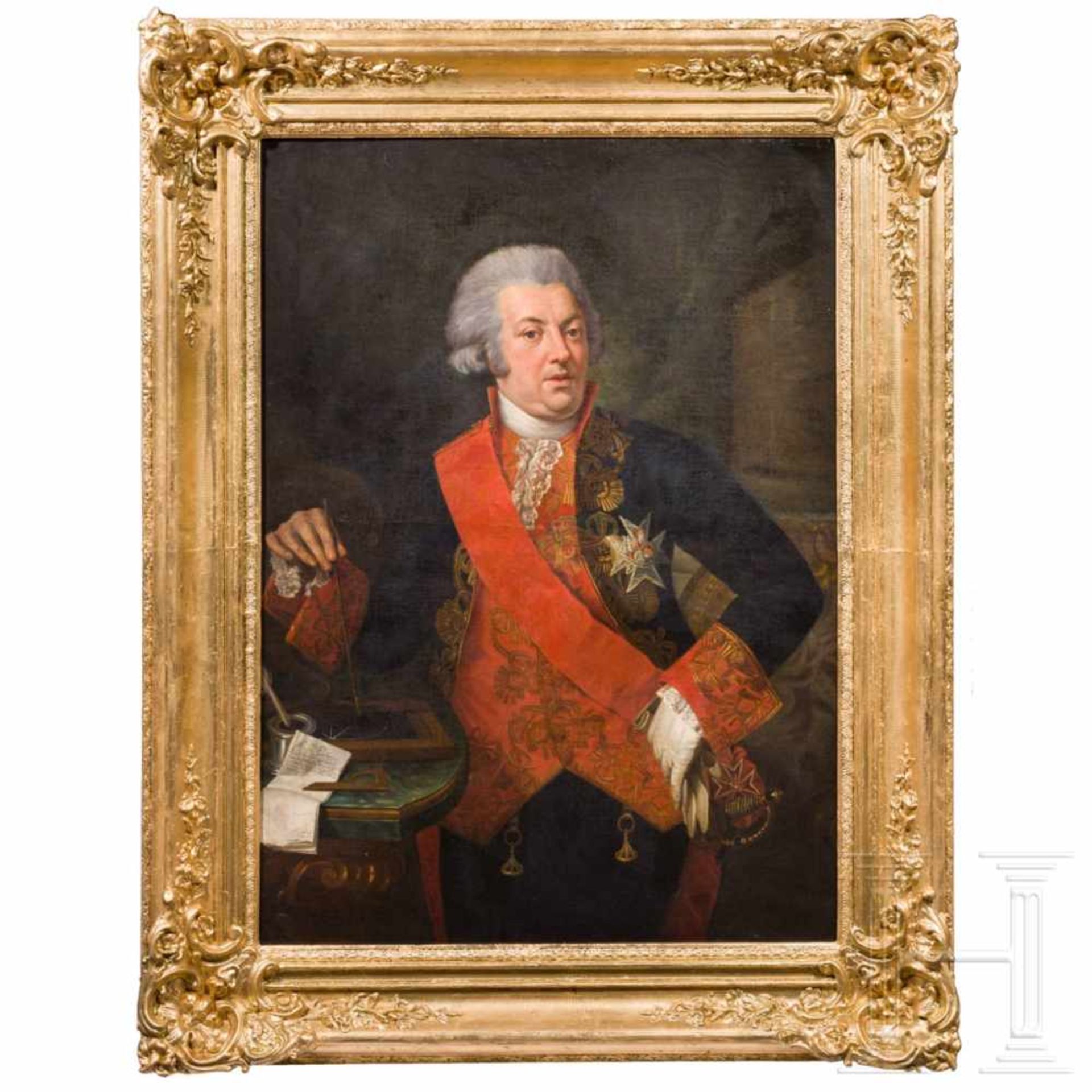 An Italian portrait of a nobleman, end of the 18th centuryOil on canvas. Three-quarter length