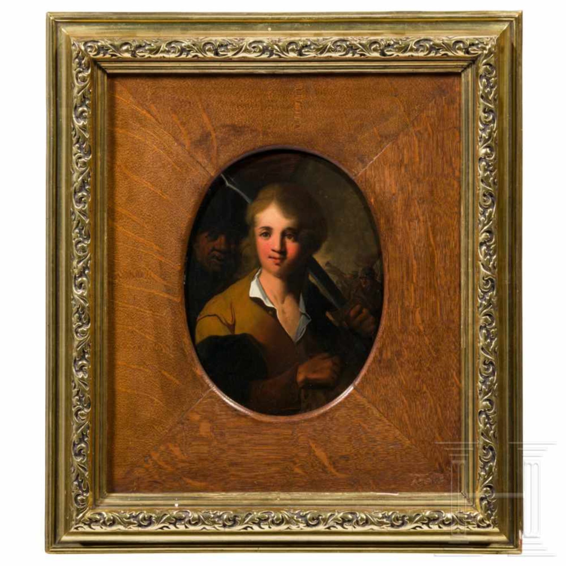 Edward Alcock (1745 – 1778) - An English painting of a lansquenet, 18th centuryOil on copper. Signed