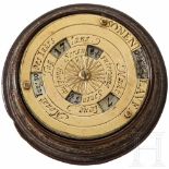 A Southern German perpetual calendar, 18th centuryTaschenkalender aus drei beweglichen Scheiben. Die