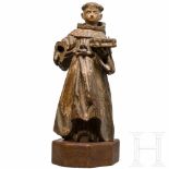 A figure of a saint, Rhineland, 16th centuryVollplastisch geschnitzte Figur aus Eichenholz mit