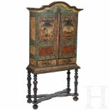 An unusual German baroque cabinet as an armoire of the tanners' guild, 18th centuryTwo-part