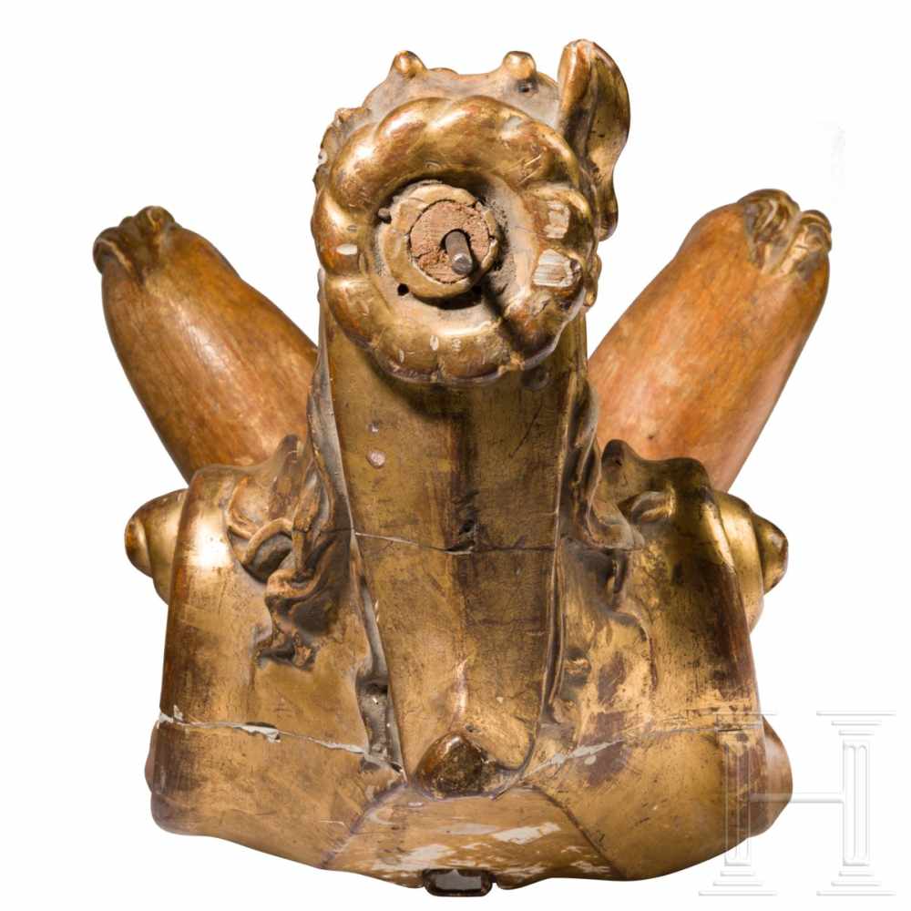 An Italian gilt wooden sculpture "Diavolino", after Giambologna, 17th/18th centuryEinteilig - Image 3 of 5