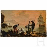 "Washerwomen at the lake", France or Italy, 18th centuryÖl auf Leinwand. Genreszene, links im