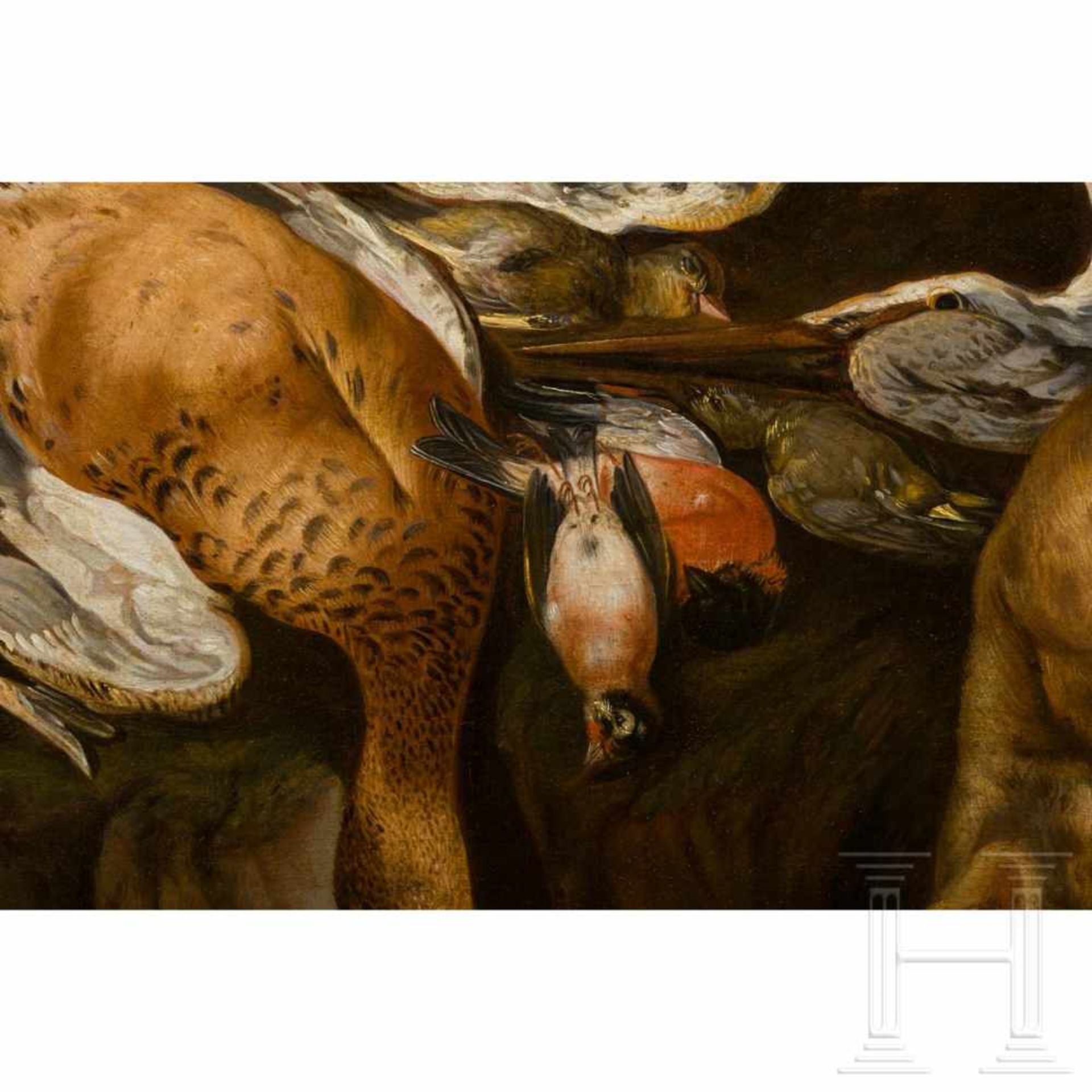 A large hunting still-life in the manner of Johann George de Hammilton, southern German, early - Bild 4 aus 7