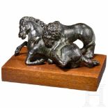 An unusual Flemish sculpture of a lion attacking a horse, 17th centuryThree-dimensional bronze
